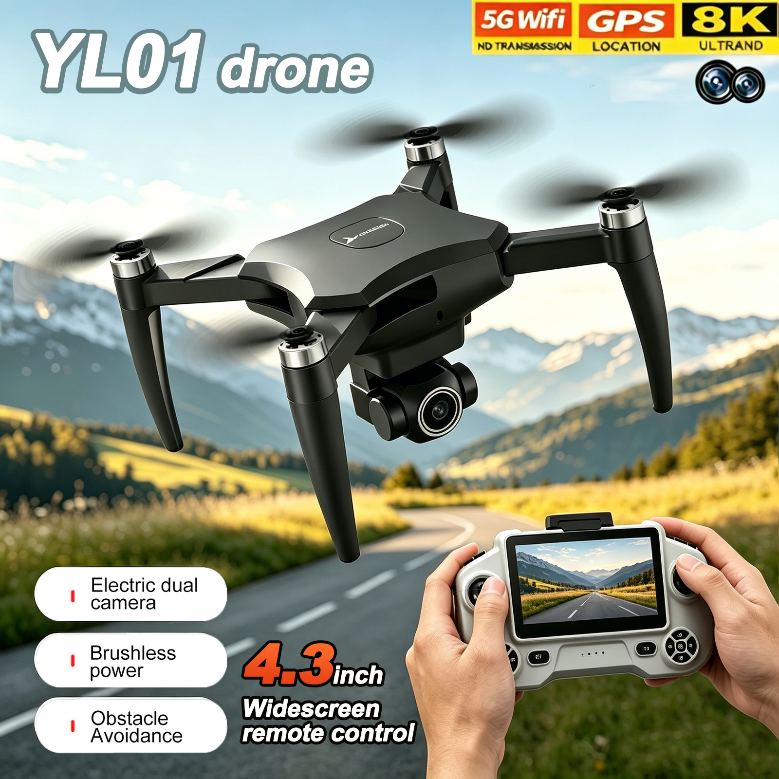 Drone Avion Rc - Mini Drone GPS Professional 8K Camera
