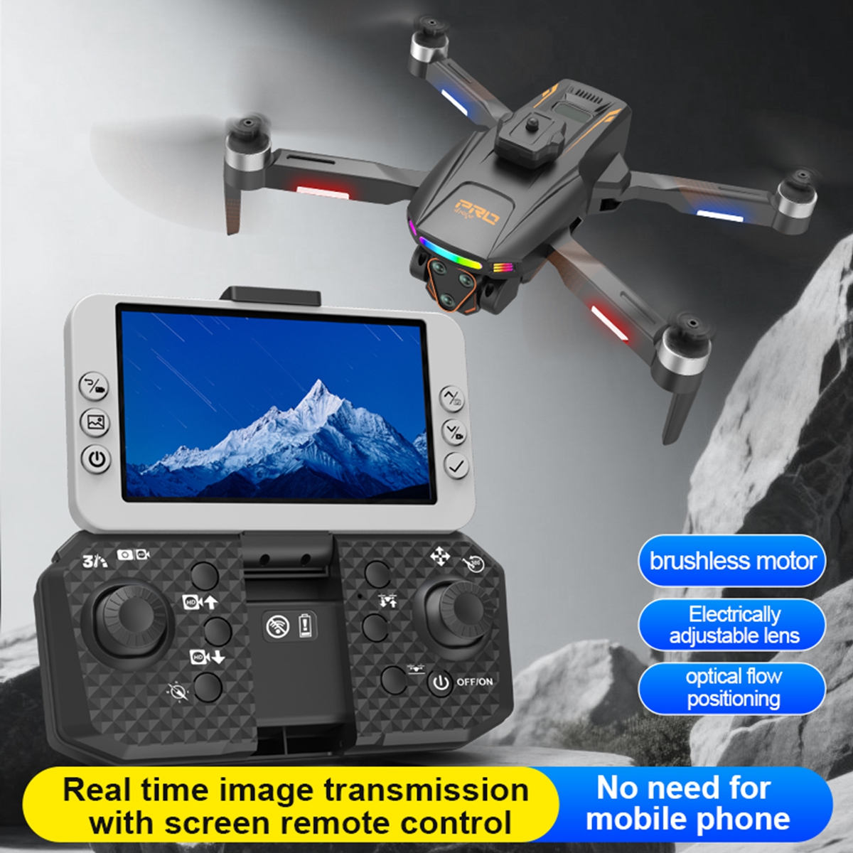 Drone Without Rc - Drone with Camera for Adults, Foldable