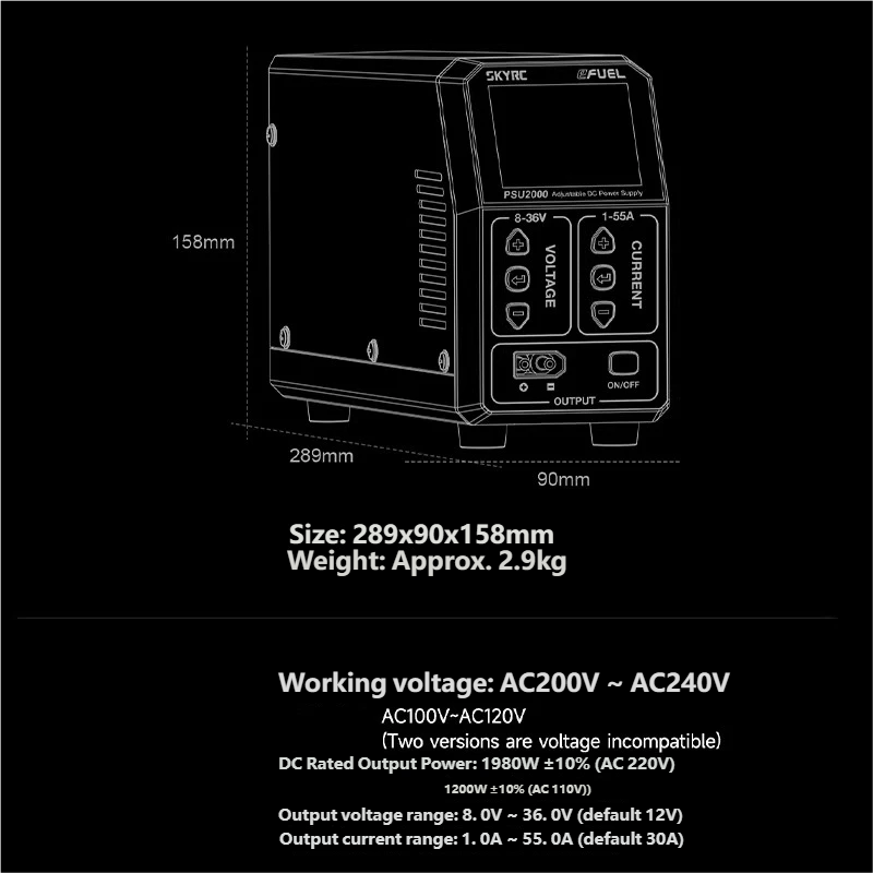 SKYRC PSU2000 1980W Adjustable - Drone Rc Battery บทวิจารณ์และราคา