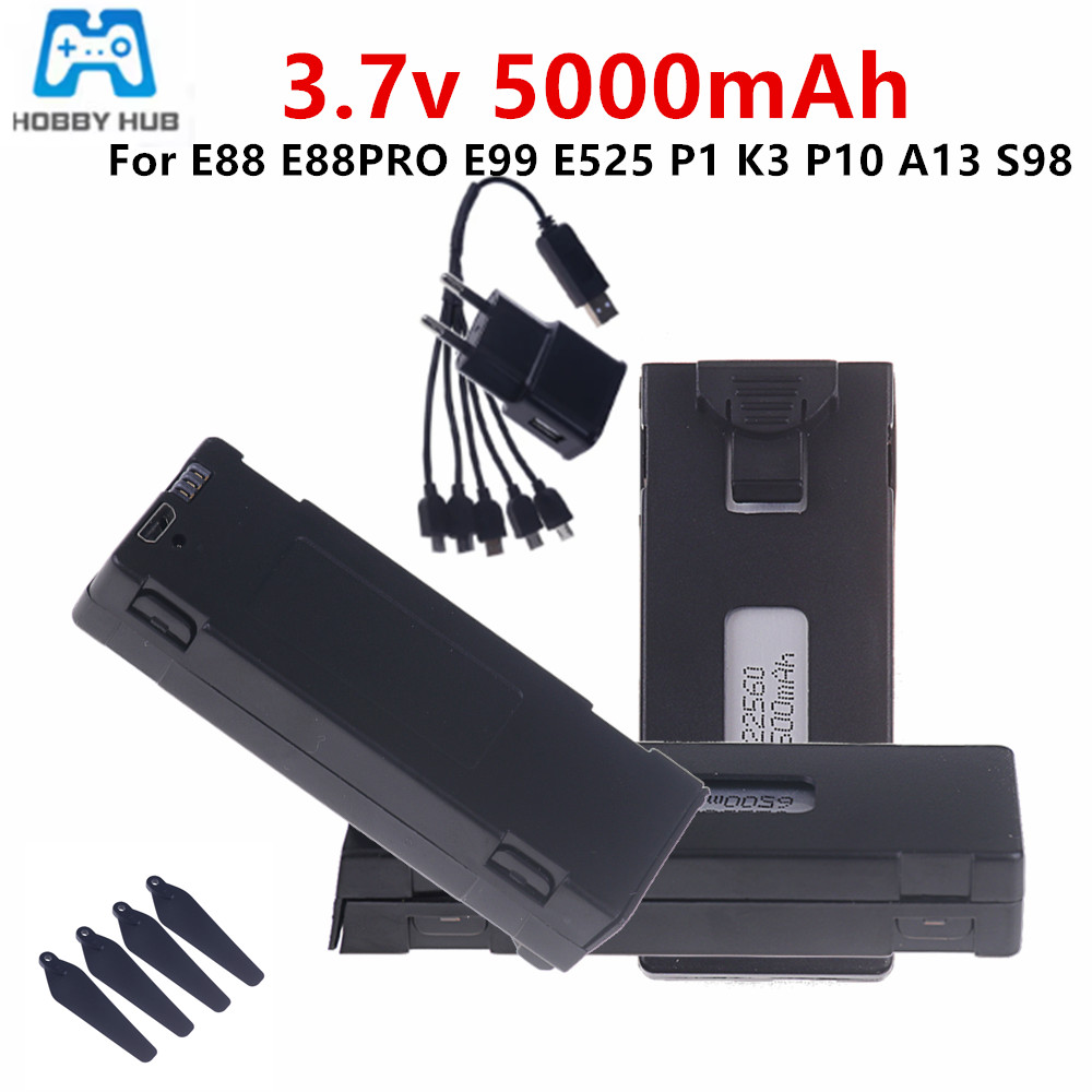 3.7V E88 5000mAh Rechargeable  - Drone Rc E99 K3 บทวิจารณ์และราคา