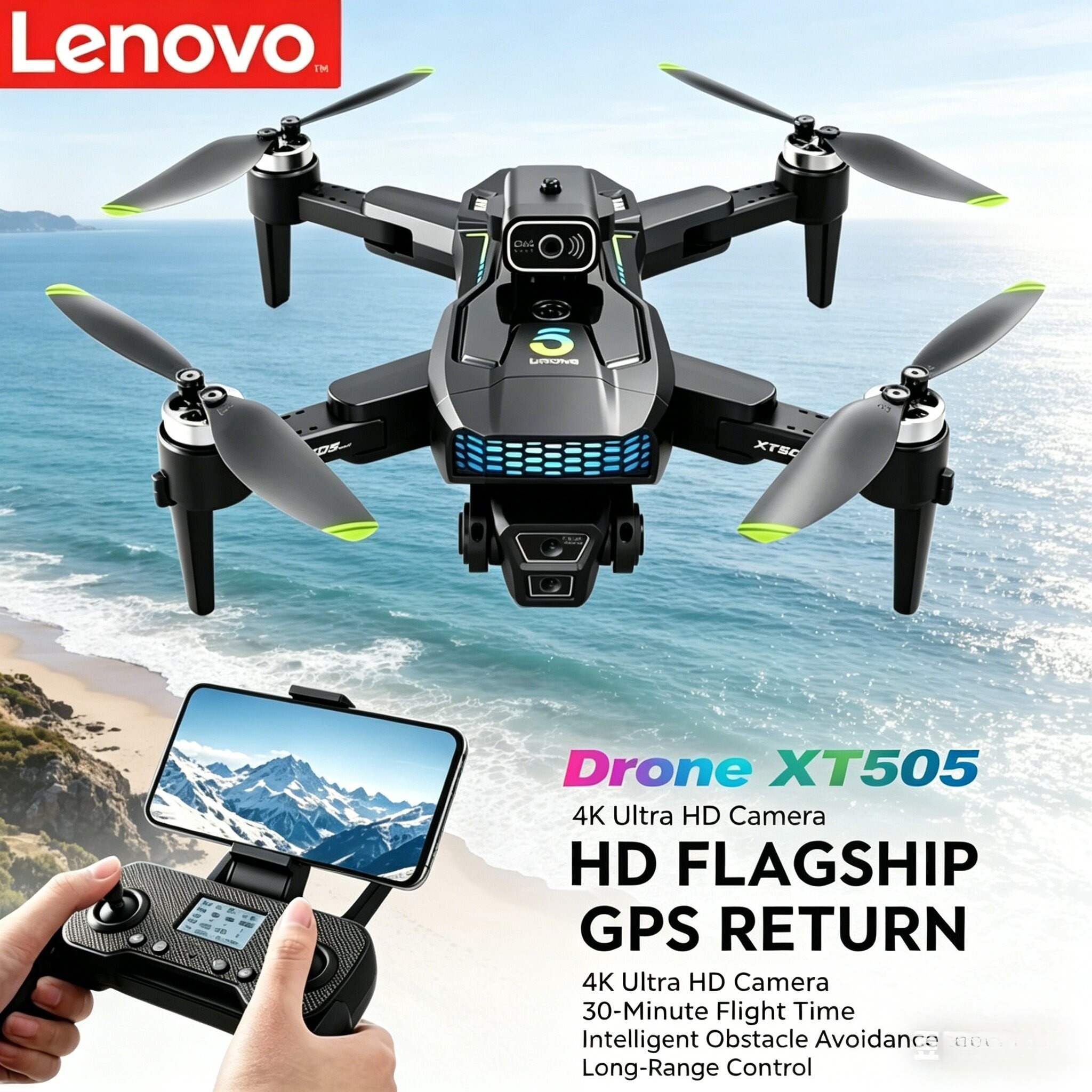 Lenovo XT505 Foldable Drone GP - Xt505 Rc Drone บทวิจารณ์และราคา