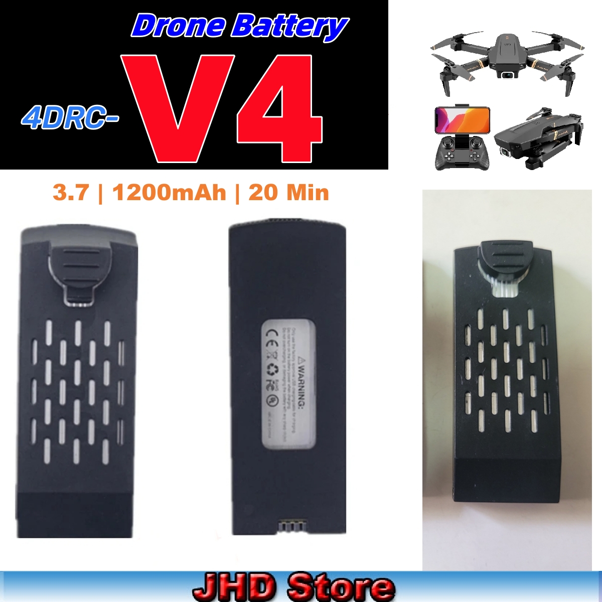 JHD Bateria 4DRC V4 Battery 3. - Drone Rc V4 บทวิจารณ์และราคา