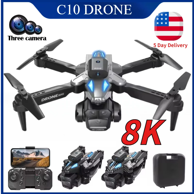 C10 8K HD RC Drone with Triple - Drone Without Rc บทวิจารณ์และราคา