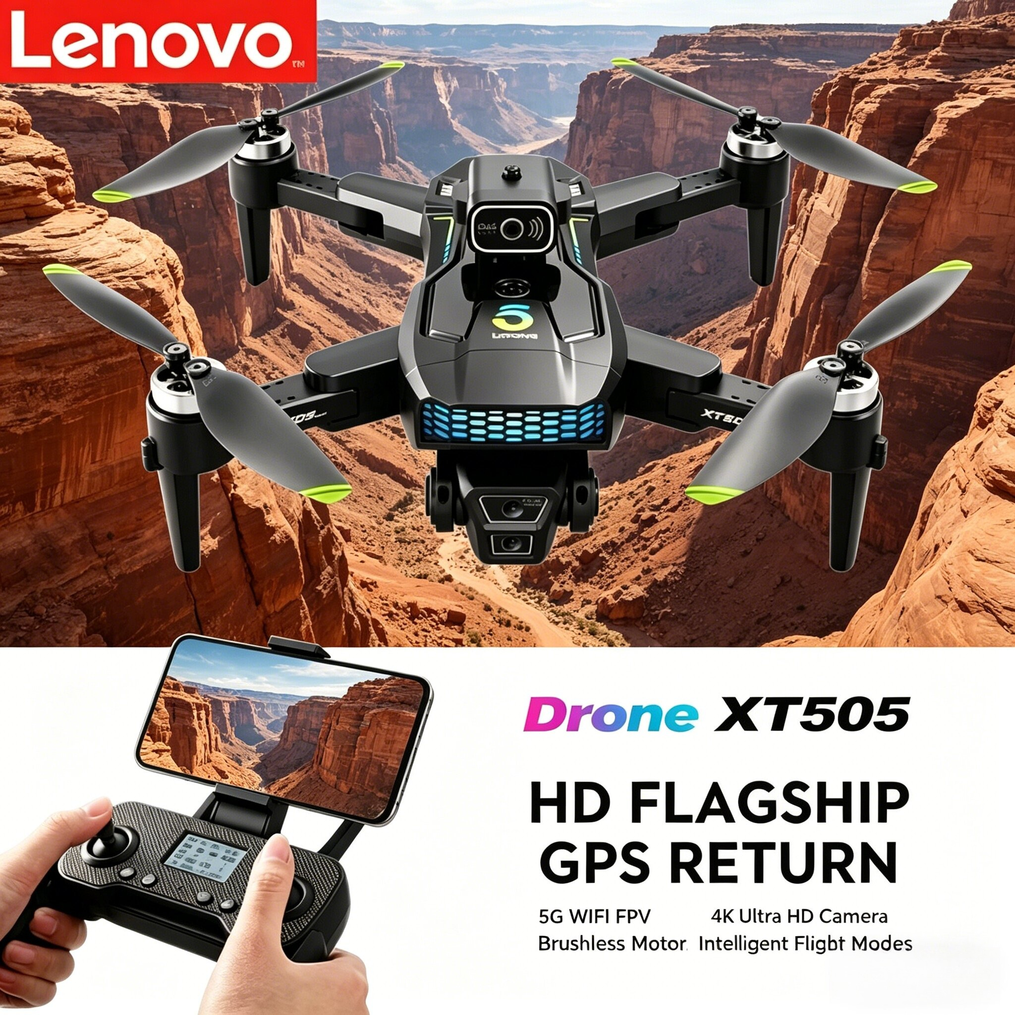 Lenovo XT505 Foldable GPSDrone - Xt505 Rc Drone บทวิจารณ์และราคา