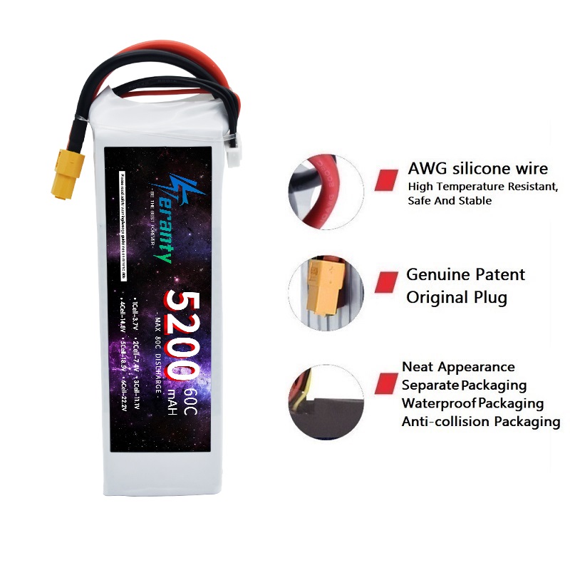 TERANTY  3S  5200MAH 60C batte - Drone Avion Rc บทวิจารณ์และราคา