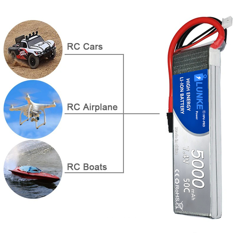Batterie Lipo 2S 7.4V 5000mAh  - Drone Avion Rc บทวิจารณ์และราคา