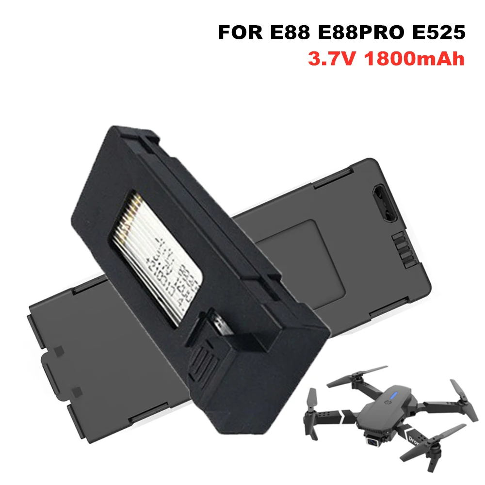 E88 Drone Battery 3.7V 1800mAh - Drone Rc E99 K3 บทวิจารณ์และราคา
