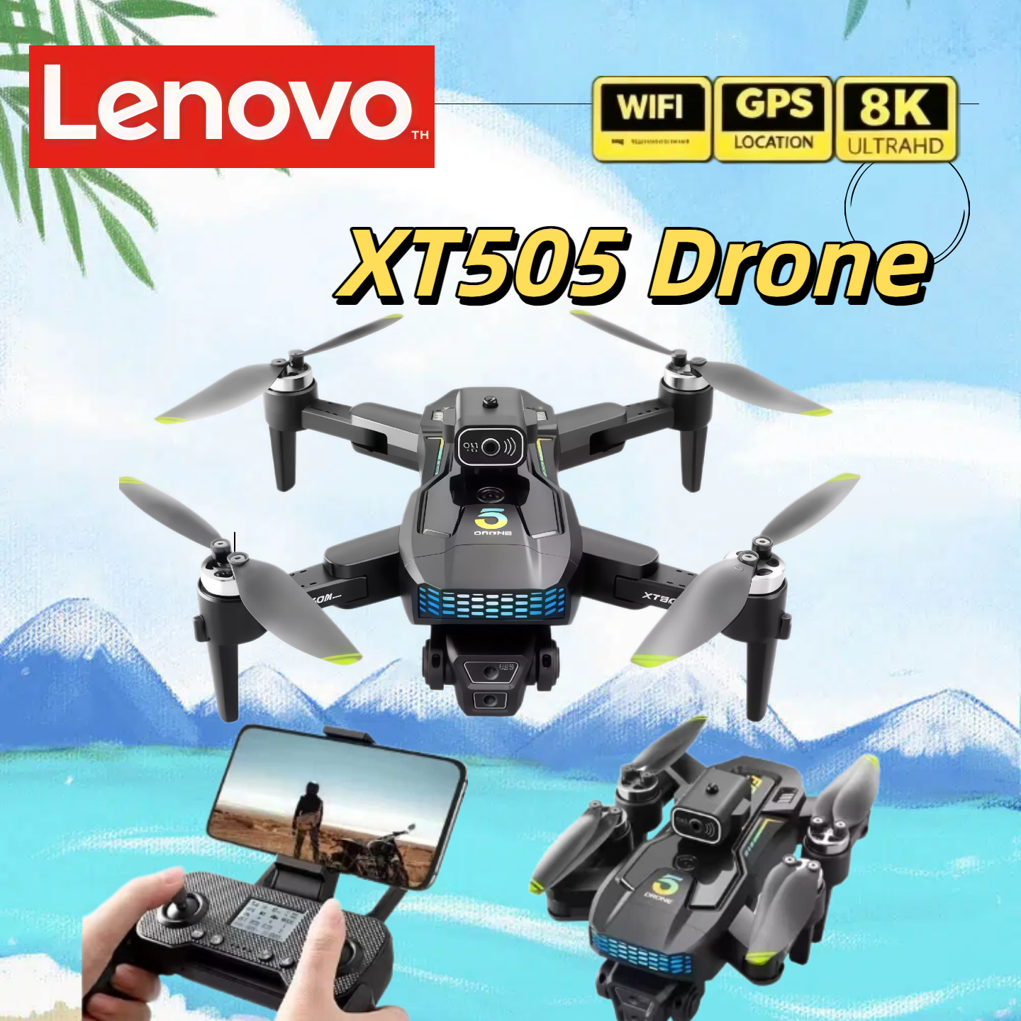 Lenovo  XT505  Foldable Drone  - Xt505 Rc Drone บทวิจารณ์และราคา