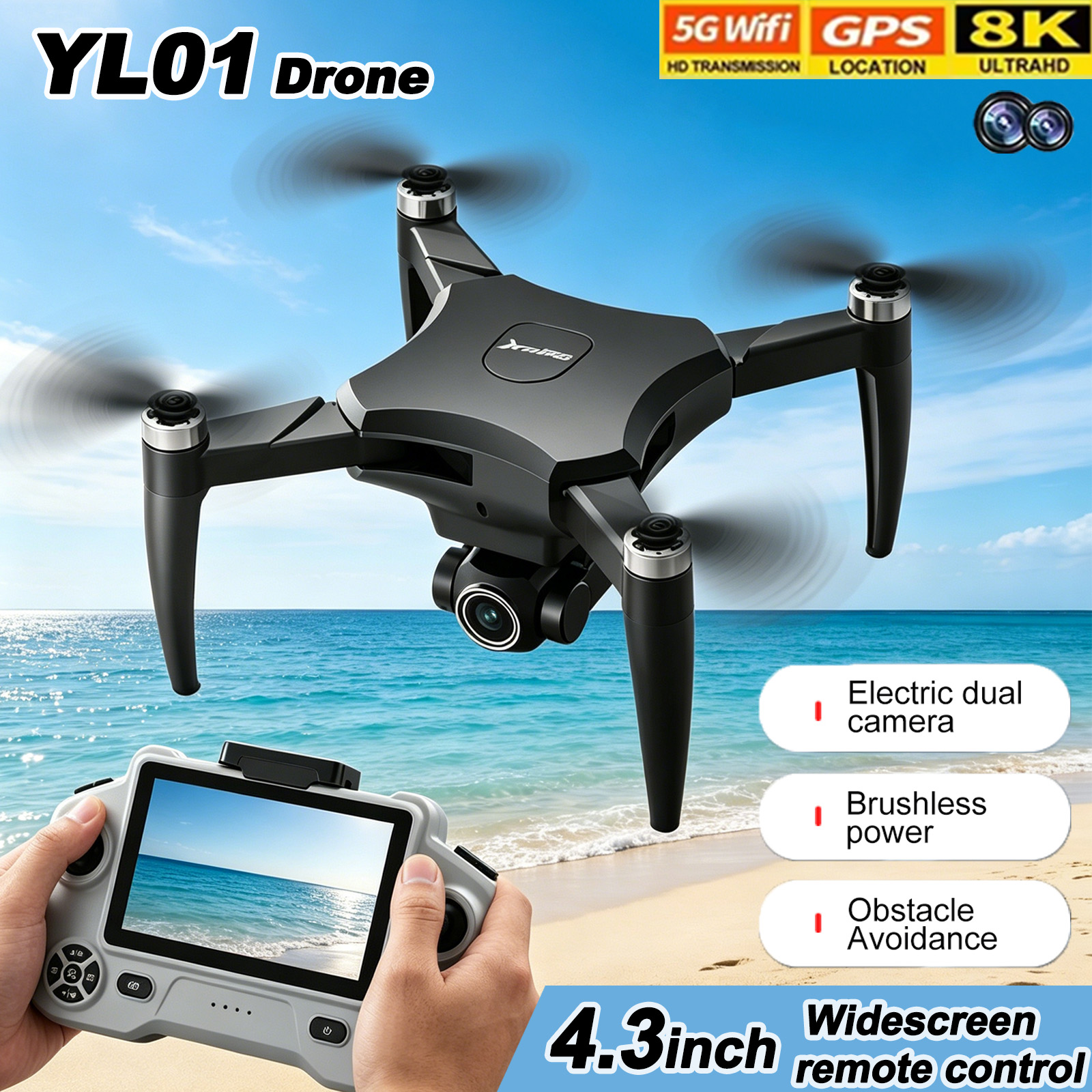 NEW YL01 Mini Drone GPS FVP Dr - Drone Avion Rc บทวิจารณ์และราคา