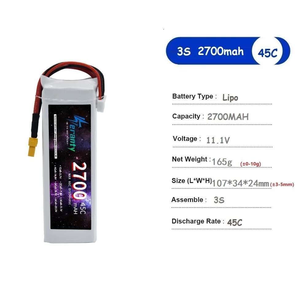 TERANTY 2700 MAH 45C 3S batter - Drone Avion Rc บทวิจารณ์และราคา